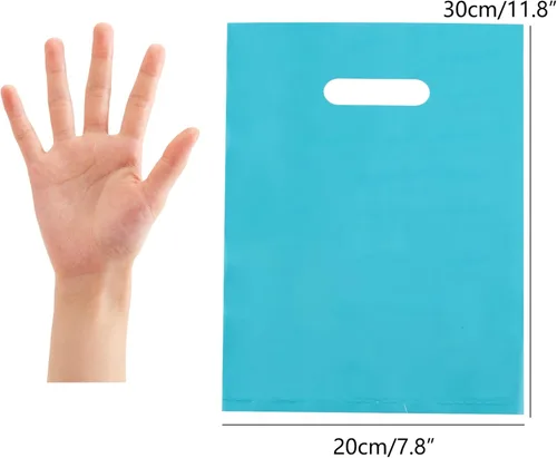 Miniatura 38 de ysmile Pequeña bolsa de compras de plástico negro con asa para pequeñas empresas Bolsa de plástico de mercancía troquelada bolsa de polietileno 100