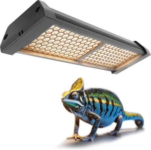 Lámpara LED regulable UVB para reptiles, 8000 horas de duración UVB para una vida útil mucho más larga, ciclos ajustables de 4/8/12 horas, adecuada