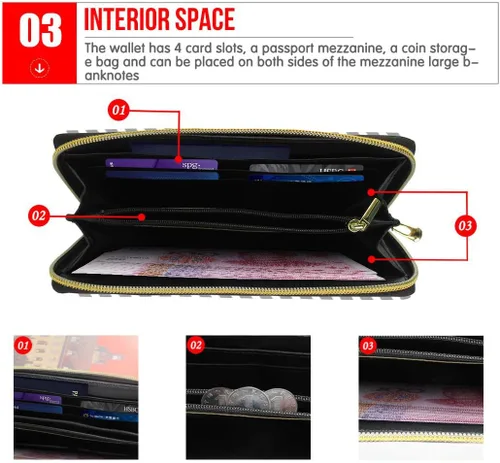 Miniatura 5 de Mumeson Durable Wallet Monedero Portátil Cosméticos Bolsa Maquillaje Bolsa con Correa