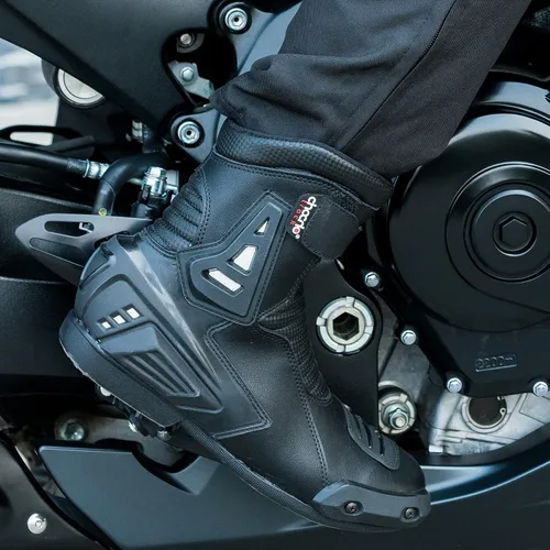 Miniatura 5 de ChoCho Track Botas de equitación para hombre, suela de goma, deportivas, protección al tobillo, zapatos de motocicleta con cierre de cremallera
