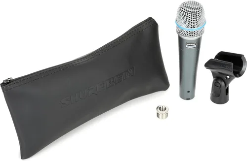 Miniatura 2 de Shure Micrófono de instrumento dinámico supercardioide Beta 57A con soporte de base redonda