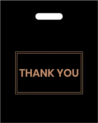 100 bolsas de agradecimiento de plástico de 12 x 15 pulgadas para pequeñas empresas, para tiendas, boutiques, fiestas, regalos, ropa y más, bolsas