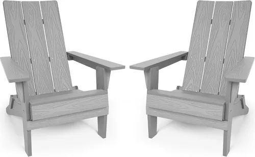 Miniatura 10 de YEFU Adirondack Sillas plegables de gran tamaño: capacidad de peso de 400 libras, sillas Adirondack de plástico, respaldo alto, modernas como