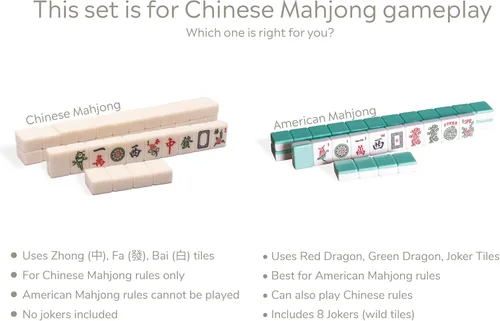 Miniatura 8 de Yellow Mountain Imports Juego de Mahjong Chino Tamaño Campeón con Estuche de Aluminio - con 146 Fichas, 3 Dados y un Indicador de Viento - Solo