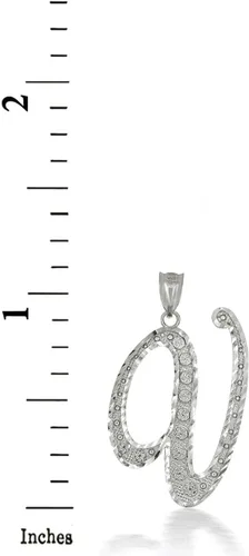 Miniatura 2 de Collar con colgante de plata de ley certificada con texto en inglés "A-Z