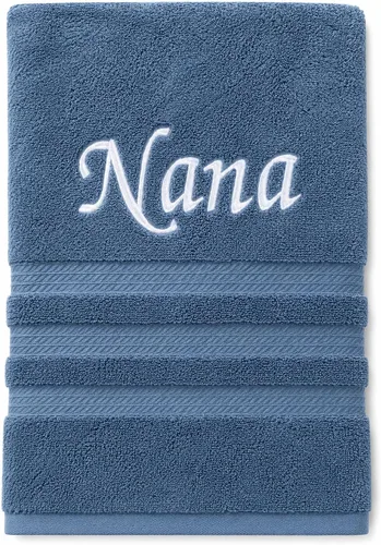 Miniatura 4 de Liberty21 Toalla de baño de lujo bordada con monograma personalizado o nombre. 100% algodón. (gris)