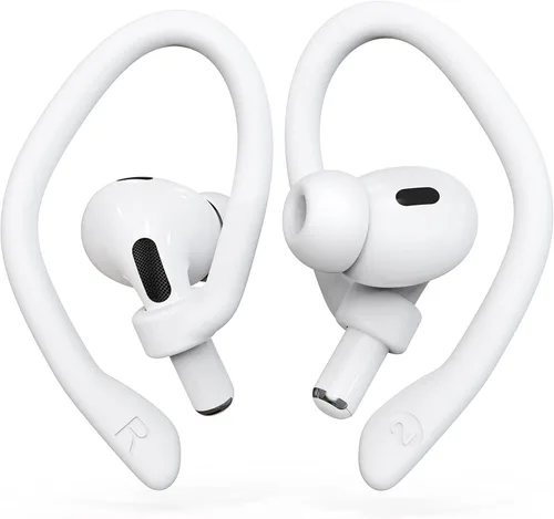 Miniatura 8 de 2 pares de ganchos para los oídos para AirPods Pro 2 y 1, AirPods 4 y 3, antideslizantes y cómodos, diseño ergonómico, accesorios (S, negro)