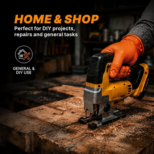 Miniatura 8 de TitanFlex Heavy Duty Orange Industrial Nitrile Gloves with Raised Diamond Texture, Latex Free (6mil/8mil)