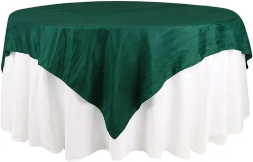 Miniatura 26 de Efavormart - Mantel cuadrado de tafetán arrugado de acordeón beige de 72 x 72 pulgadas