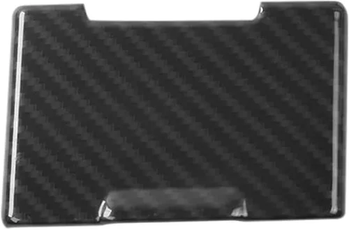 Voodonala para Ford F150 2015-2020 Ribete de salida eléctrica central de fibra de carbono negro con tapa para encendedor para Ford F150 2015-2020 (1