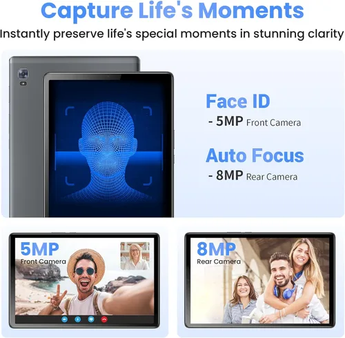 Miniatura 5 de Topsand La última tableta Android 13, tableta de 10.1 pulgadas con procesador de cuatro núcleos de 2.0 GHz, 64 GB de ROM, 1 TB expandible, cámara