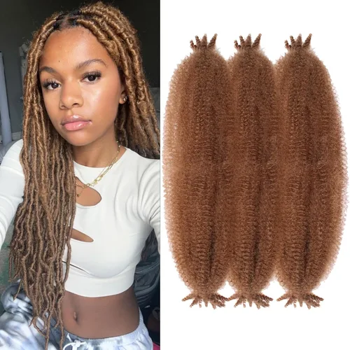 Miniatura 30 de ZRQ Cabello afro trenzado negro elástico para Butterfly Locs de 12 pulgadas, cabello trenzado de ganchillo Marley Twist preseparado, 3 paquetes