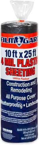 Miniatura 8 de Film-Gard 626132 Lámina de plástico para consumo, 10 pies de ancho x 25 pies de largo x 3 mil de grosor, negro