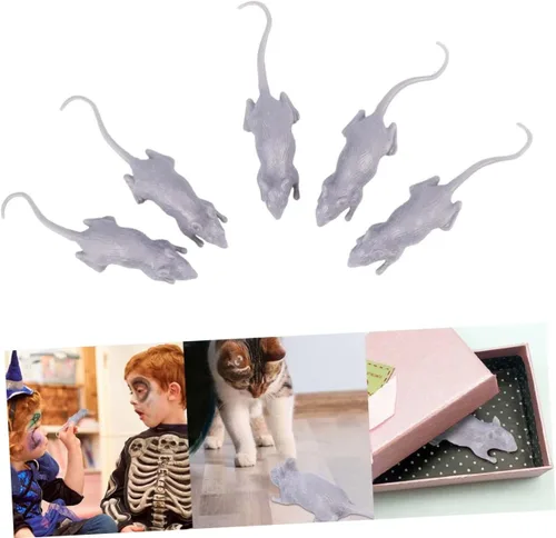 Miniatura 6 de ibasenice 10pcs Realistic Halloween Simulation Mice Prank Lightweight Plastic Fake Rats for Party Decorations and Scary Home Props