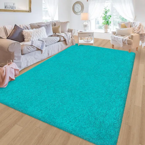 Miniatura 25 de Alfombras verdes para dormitorio de niños: alfombra de pasillo lavable de 2x6, alfombras pequeñas antideslizantes, esponjosas, suaves, peludas