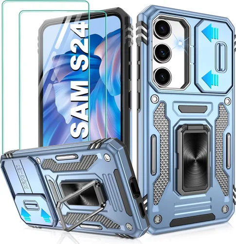 Miniatura 92 de Gritup para Samsung Galaxy S22 Funda con protectores de pantalla HD de 2 paquetes y cubierta deslizante para la cámara, protección contra caídas