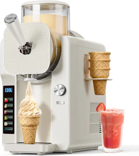 Miniatura 10 de Máquina de granizado y helado 2 en 1 - 6 modos para batidos, batidos, cócteles, margaritas y helados, tanque de doble capa, soporte para cono