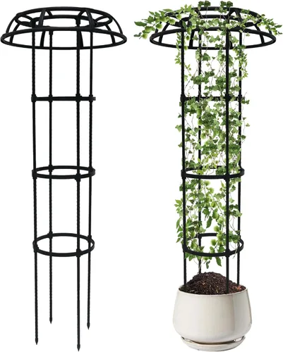 Miniatura 8 de Enrejado de jardín de 65 pulgadas para plantas trepadoras al aire libre, enrejado superior de hongo para plantas en maceta, vides, rosas, clemátides