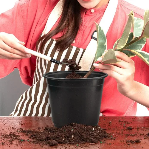 Miniatura 6 de KINGLAKE 100 piezas de plantas de plástico de 6 pulgadas, macetas de vivero, plantas de semillero, contenedor de plantas de flores, macetas de Negro