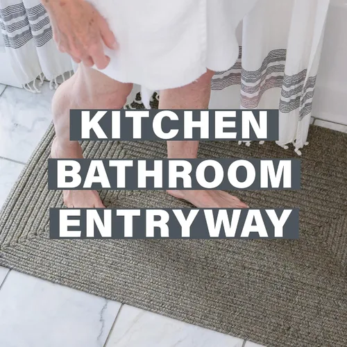 Miniatura 7 de Alfombra ovalada trenzada gris humo de 20 x 30 pulgadas, lavable para interiores y exteriores, decoración campestre para cocinas y entradas
