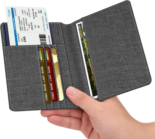 Miniatura 2 de Fintie - Funda para tarjetas y pasaporte de piel sintética bloqueo RFID cartera de viajes APPA107US