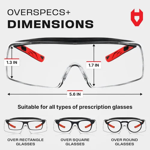 Miniatura 7 de NoCry Gafas de Seguridad Sobre Anteojos para Hombres y Mujeres con Lentes Antiarañazos y Protectores Laterales Integrados — Patillas Ajustables
