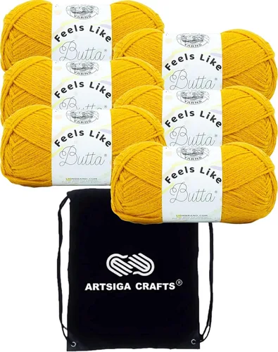 Miniatura 34 de Lion Brand Feels Like Butta Rainy Day 215-99 (3 madejas - mismo lote de tinte) estambre medio #4 poliéster para tejer con gancho y agujas con bolsa