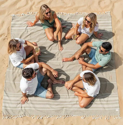 Miniatura 20 de LANE LINEN - Paquete de 4 toallas de playa de gran tamaño, toalla de piscina prelavada, extragrande, de secado rápido y sin arena, toalla de viaje