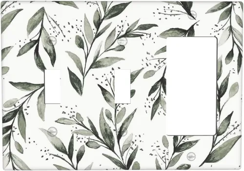 Miniatura 70 de Placa de pared dúplex de receptáculo de dispositivo de 1 gang de madera envejecida blanca gris con veta de tablón, cubierta de enchufe eléctrico