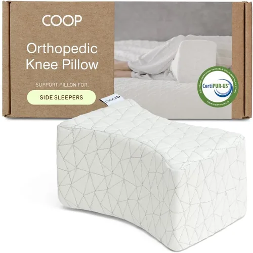 Miniatura 7 de Coop Home Goods Almohada de apoyo ajustable de cuatro posiciones, forma de media luna con relleno, almohada de rodilla de espuma viscoelástica