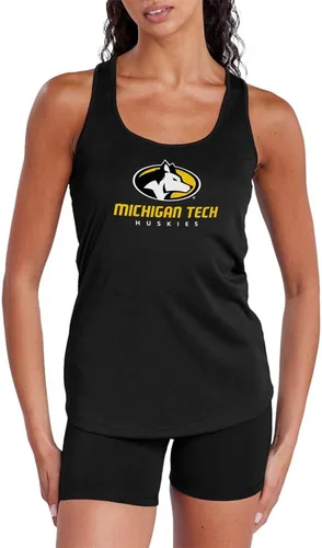 Miniatura 465 de Camiseta deportiva sin mangas oficial de NCAA Collegiate para mujer, con espalda cruzada, colección con logotipo primario