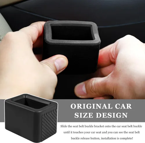 Miniatura 6 de 2 soportes de hebilla para cinturón de seguridad, hebilla de silicona para cinturón de seguridad para hacer soporte de receptáculo para fácil