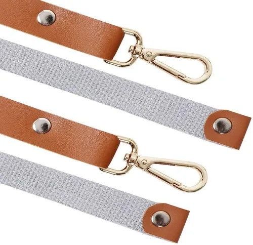 Miniatura 5 de Delantal cruzado con bolsillos x2, delantal dividido con correas ajustables, M-XXL (Beige)