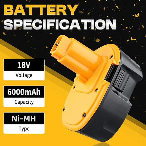 Miniatura 2 de DC9096 6.0Ah 18V Reemplazo para baterías Dewalt de iones de litio compatible con batería Dewalt de 18 V DC9098 DC9099 DW9095 DW9096 DW9098