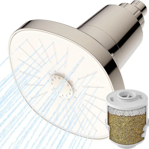 Miniatura 9 de Ryamen Cabezal de ducha filtrado, cabezal de ducha de lluvia con filtro, cabezal de ducha de alta presión para agua dura, ELIMINACIÓN del 99%