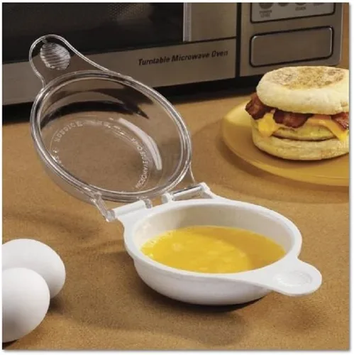 Trenton Gifts Cocedor/Escalfador de Huevos para Microondas, Fácil Preparador de Tortilla Revuelta, Utensilios de Cocina para Desayuno
