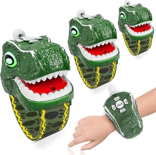Miniatura 12 de Walkie Talkies de dinosaurio para niños, paquete de 2, equipo de camping, juguetes al aire libre T-Rex para niños de 3 a 12 años de edad, 3 canales