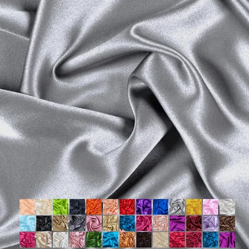 Miniatura 40 de Yard - Tela de satén sedosa elástica de alta calidad - Tela para vestidos y faldas - Suave como la seda, brillo metálico, ideal para bodas y diseño