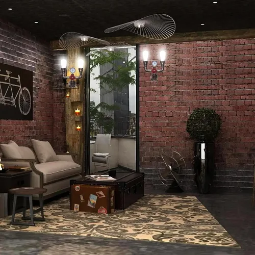 Miniatura 6 de XEYOU Lámpara de pared retro, estilo vintage industrial steampunk, 2 luces, estilo tubería de agua de metal, lámpara de montaje en pared, lámpara