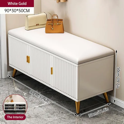 Miniatura 2 de Zapatero con puerta, moderno organizador de zapatos oculto para tacones altos, banco delgado de almacenamiento de zapatos para entradas, pasillos