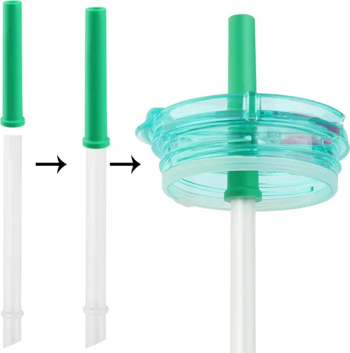 Miniatura 3 de Pajitas de repuesto compatibles con vaso Reduce Coldee, taza para niños de 14 onzas, paquete de 6 popotes y 1 cepillo de limpieza.