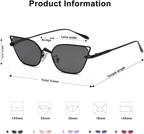 Miniatura 4 de SOJOS Small Cateye Sunglasses Fashion Narrow Fun Designer Sun Glasses SJ1127A