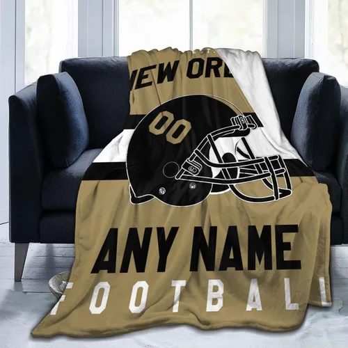 Miniatura 10 de SEAGGS Manta personalizada con diseño de ciudad de fútbol americano, decoración personalizada, manta impresa para añadir cualquier nombre y número
