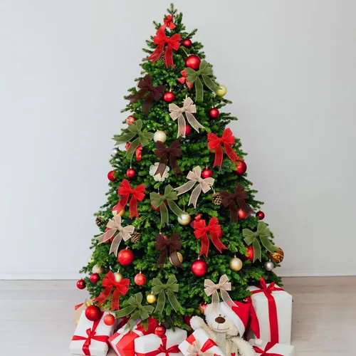 Miniatura 4 de WILLBOND 8 rollos de 44 yardas de cintas navideñas con borde de alambre, rollos de arpillera con alambre de tela navideña, cinta de tejido