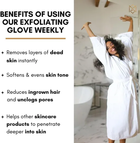 Miniatura 6 de MoroccanSource - Guantes exfoliantes para el cuerpo, removedor de piel muerta, guante de ducha para limpieza de piel muerta y limpieza profunda