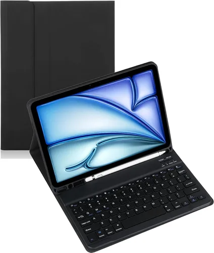 Miniatura 30 de Funda de teclado para tableta Samsung Galaxy Tab A8 X200/X205 de 10.5 pulgadas, cubierta protectora de teclado con soporte multiángulo, borde de Azul