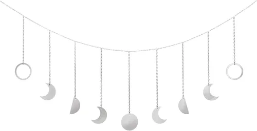 Mkono Guirnalda de fases lunares para pared, decoración boho, decoración de habitación, guirnalda de lunas metálicas, arte colgante, decoración