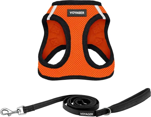 Miniatura 19 de Combo de arnés de malla Voyager Step-in Air para todo clima y correa reflectante para perro de 5 pies con mango de neopreno, para cachorros de razas