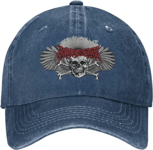 Miniatura 2 de Cowboy Hat Trendy Hats for Man and Women Djustable Four Season Outdoor Baseball Cap of Hell Skull with Angel Navy Blue