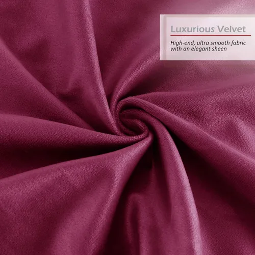 Miniatura 5 de Nestl Fundas de cojín decorativas, acogedoras fundas de cojín de terciopelo magenta de 51 x 51 cm, suaves fundas de cojín sólidas para sofá, cama